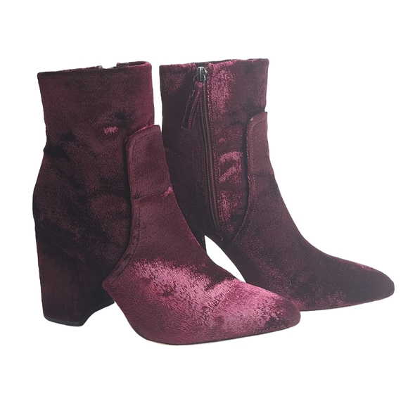 Steve Madden Women's Jaque Burgundy Velvet Ankle Boots 9M - Picture 14 of 15
